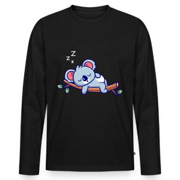 Koala Dormir - T-shirt manches longues Premium bio Homme - noir - Devant - Nico (187cm)