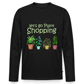 Let's go buy plants - Plant Lover - Men's Premium Organic Long Sleeve Shirt - black - Front - Nico (187cm)