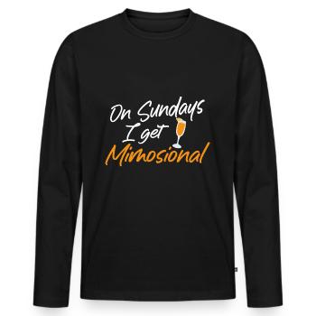 On Sunday I Get Mimosional Brunch Shirt - Männer Premium Bio Langarmshirt - Schwarz - Vorne - Nico (187cm)
