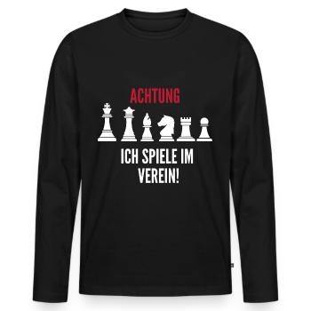 Schach Geschenk Schachspieler Schachverein - Männer Premium Bio Langarmshirt - Schwarz - Vorne - Nico (187cm)