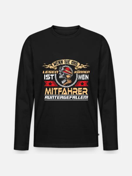 Motorrad Mitfahrer Runtergefallen - Männer Premium Bio Langarmshirt - Schwarz