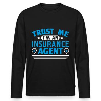 Insurance Salesman Insurance Agent - Men's Premium Organic Long Sleeve Shirt - black - Front - Nico (187cm)