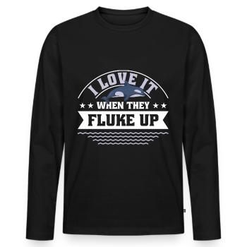 Whale Watching Whale Watching Orca Blue Whale - Men's Premium Organic Long Sleeve Shirt - black - Front - Nico (187cm)