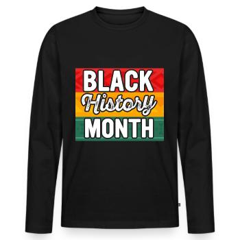Black History Month Black History - Men's Premium Organic Long Sleeve Shirt - black - Front - Nico (187cm)