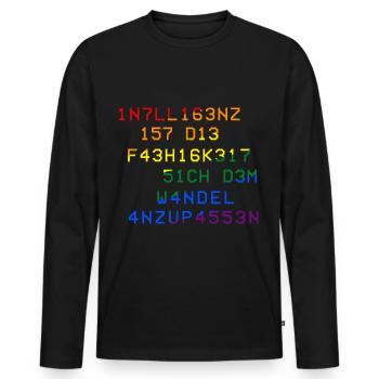 Intelligence Capacité à s’adapter au changement - T-shirt manches longues Premium bio Homme - noir - Devant - Nico (187cm)