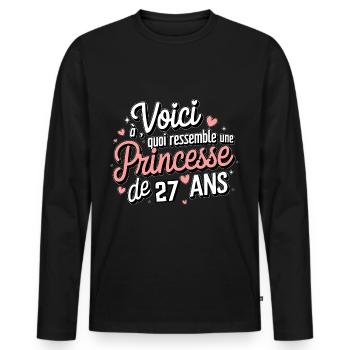 27 Year Old Princess - Men's Premium Organic Long Sleeve Shirt - black - Front - Nico (187cm)