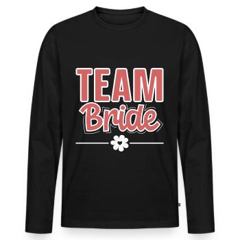 Team Bride - Männer Premium Bio Langarmshirt - Schwarz - Vorne - Nico (187cm)