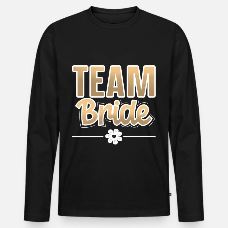 Team Bride - Männer Premium Bio Langarmshirt - Schwarz