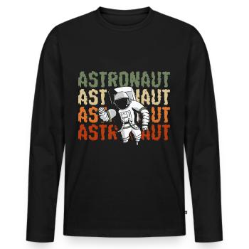 Fusée de la navette spatiale - T-shirt manches longues Premium bio Homme - noir - Devant - Nico (187cm)