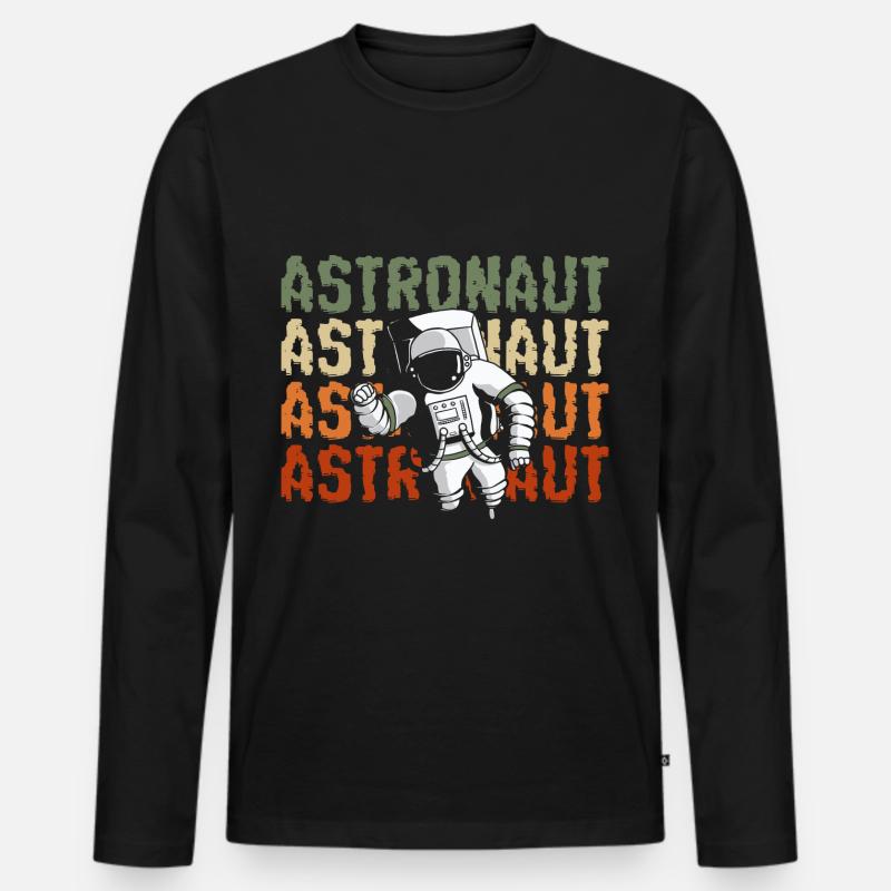 Space Shuttle Rakete - Männer Premium Bio Langarmshirt - Schwarz