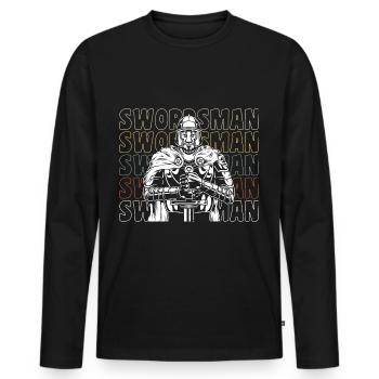 Escrime Sword Geek - T-shirt manches longues Premium bio Homme - noir - Devant - Nico (187cm)