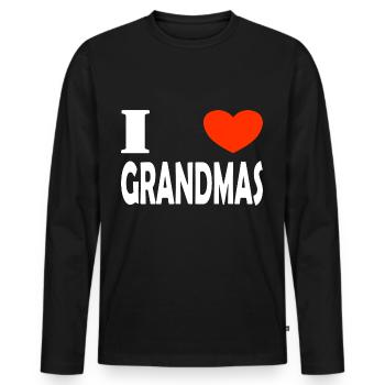 I love grandmothers - Men's Premium Organic Long Sleeve Shirt - black - Front - Nico (187cm)