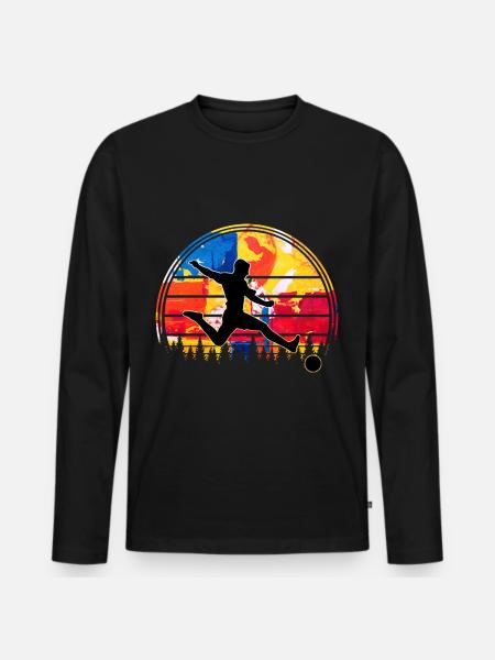 Fußball - Männer Premium Bio Langarmshirt - Schwarz