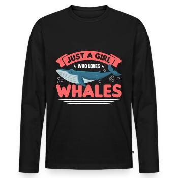 Whale Watching Whale Watching Orca Blue Whale - Men's Premium Organic Long Sleeve Shirt - black - Front - Nico (187cm)