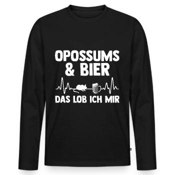 Opossum - Männer Premium Bio Langarmshirt - Schwarz - Vorne - Nico (187cm)