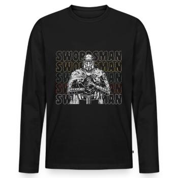 Épée Épée Guerrier Épées - T-shirt manches longues Premium bio Homme - noir - Devant - Nico (187cm)
