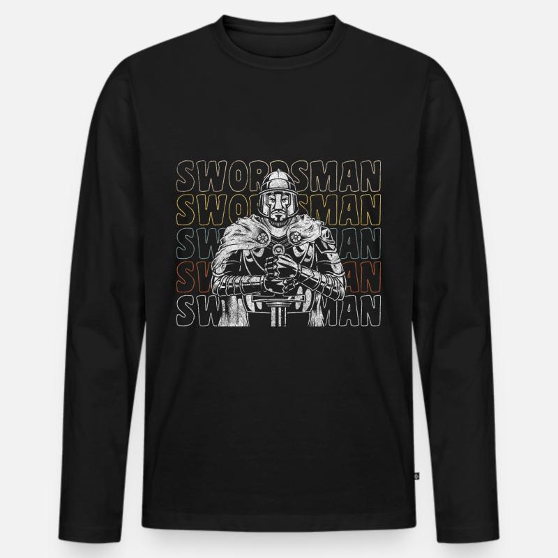 Épée Épée Guerrier Épées T-shirt manches longues Premium bio Homme