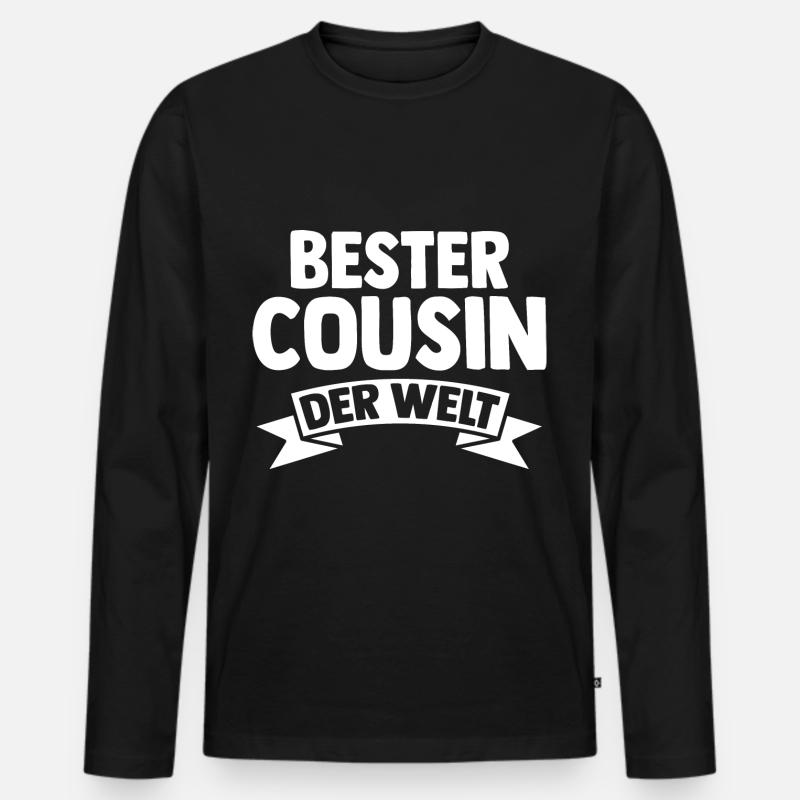 Cousins Cousin - Männer Premium Bio Langarmshirt - Schwarz
