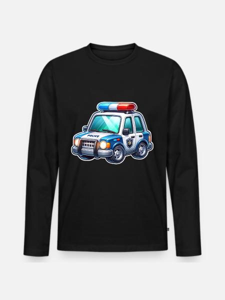 Polizei - Männer Premium Bio Langarmshirt - Schwarz