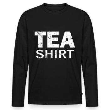 Tea Shirt - Men's Premium Organic Long Sleeve Shirt - black - Front - Nico (187cm)