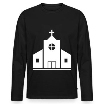 Kirche - Männer Premium Bio Langarmshirt - Schwarz - Vorne - Nico (187cm)