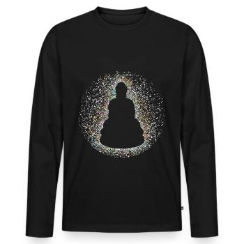 Buddha - Men's Premium Organic Long Sleeve Shirt - black - Front - Nico (187cm)