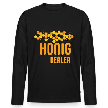 Apiculteur - Marchand de miel - Apiculture Abeilles - T-shirt manches longues Premium bio Homme - noir - Devant - Nico (187cm)