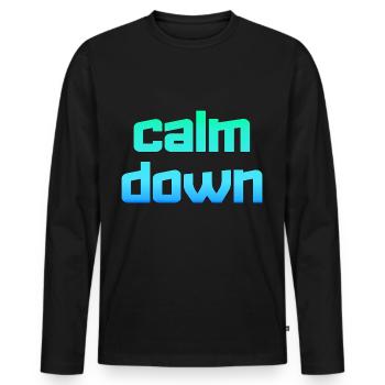 Détente et détente. Calme-toi - T-shirt manches longues Premium bio Homme - noir - Devant - Nico (187cm)