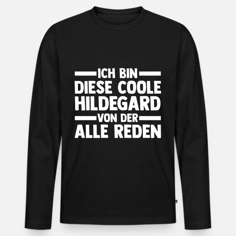Hildegard - Männer Premium Bio Langarmshirt - Schwarz
