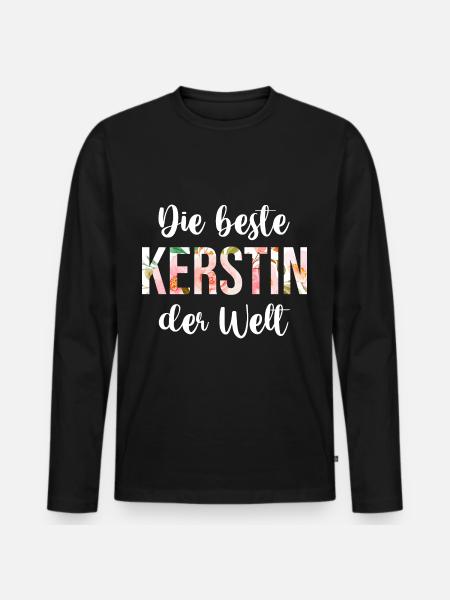 Kerstin - Männer Premium Bio Langarmshirt - Schwarz