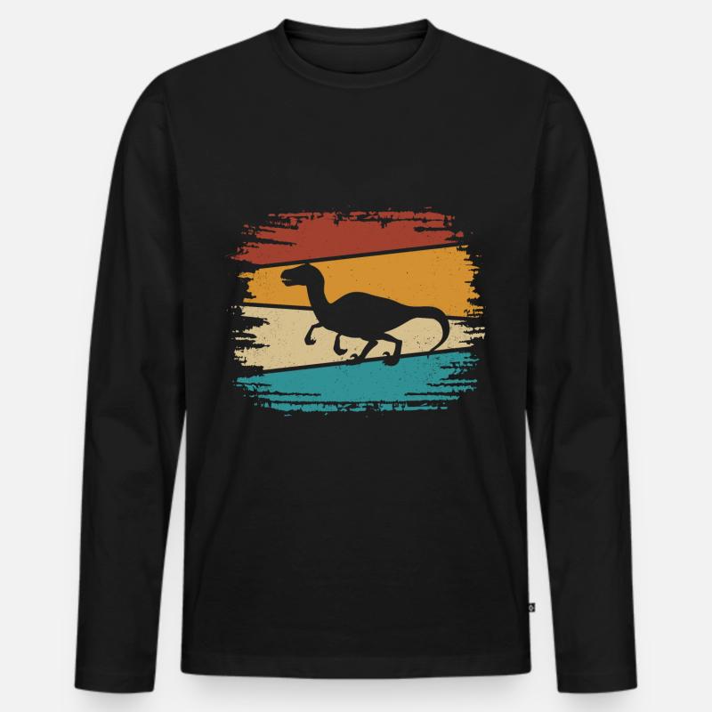 Velociraptor - Männer Premium Bio Langarmshirt - Schwarz
