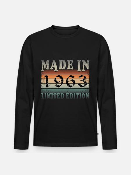 60-årsjubileum Årgång 1963 Årgång 1963 - Ekologisk långärmad premium-T-shirt herr - svart