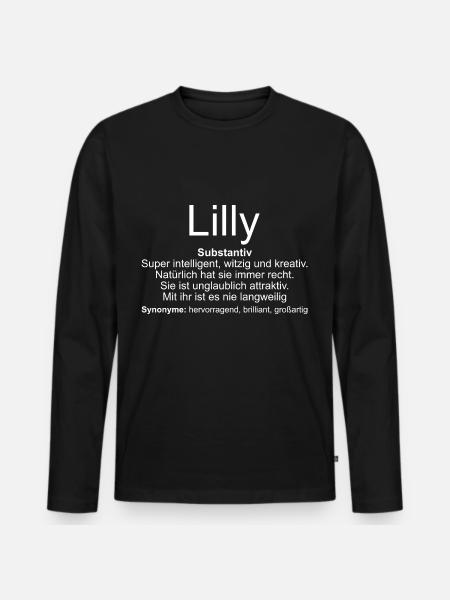 Name Definition Lilly - Männer Premium Bio Langarmshirt - Schwarz