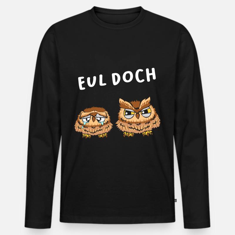 Eul Doch - Männer Premium Bio Langarmshirt - Schwarz