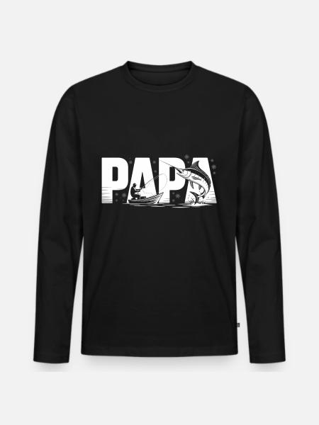Papa pêche - T-shirt manches longues Premium bio Homme - noir