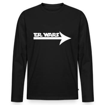 He Wars - T-shirt manches longues Premium bio Homme - noir - Devant - Nico (187cm)