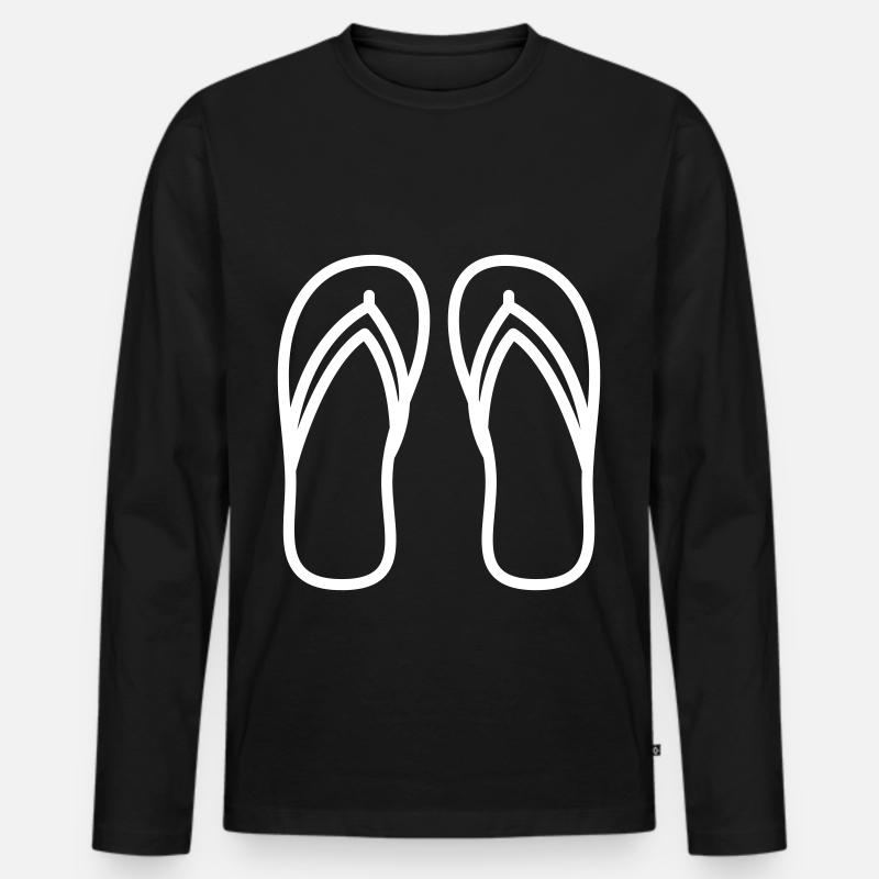 Badelatschen icon - Männer Premium Bio Langarmshirt - Schwarz