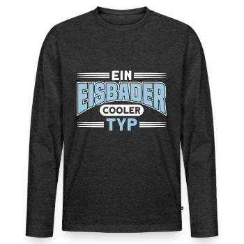 Ein Eisbader Cooler Typ - Männer Premium Bio Langarmshirt - Anthrazit meliert - Vorne - Nico (187cm)