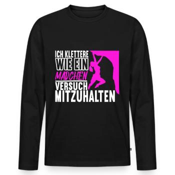 Klettern Kletterer - Männer Premium Bio Langarmshirt - Schwarz - Vorne - Nico (187cm)