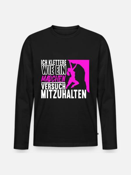 Klettern Kletterer - Männer Premium Bio Langarmshirt - Schwarz