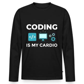Software Development Software Developer Developer - Men's Premium Organic Long Sleeve Shirt - black - Front - Nico (187cm)