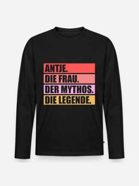 Antje - Männer Premium Bio Langarmshirt - Schwarz
