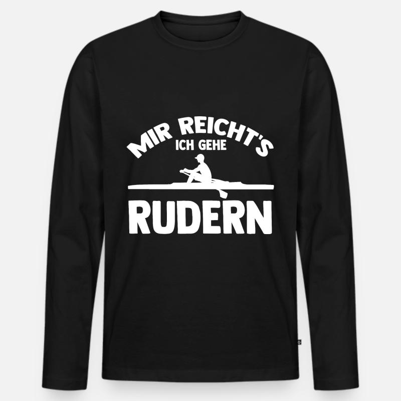 Paddeln Rudern Ruderer - Männer Premium Bio Langarmshirt - Schwarz
