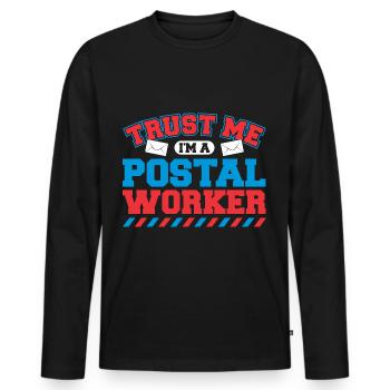 Postbote Briefträger Brief Paketdienst Geschenk - Männer Premium Bio Langarmshirt - Schwarz - Vorne - Nico (187cm)