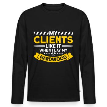 Revêtement de sol Installateur Carrelage Revêtement de sol - T-shirt manches longues Premium bio Homme - noir - Devant - Nico (187cm)