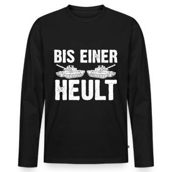 Panzerfahrer Militär Soldat Panzer - Männer Premium Bio Langarmshirt - Schwarz - Vorne - Nico (187cm)