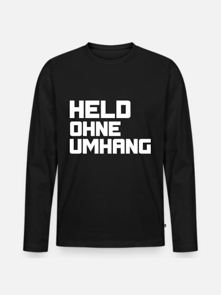Hero without cape - Men's Premium Organic Long Sleeve Shirt - black