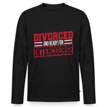 Marriage, separation, separate divorce - Men's Premium Organic Long Sleeve Shirt - black - Front - Nico (187cm)