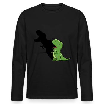 T Rex Shadow TRex With Screaming Shadow - Männer Premium Bio Langarmshirt - Schwarz - Vorne - Nico (187cm)