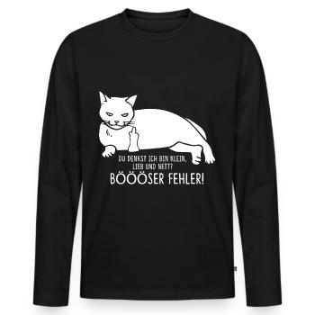 Du Denkst Ich Bin Klein Lieb Nett Böser Fehler - Männer Premium Bio Langarmshirt - Schwarz - Vorne - Nico (187cm)